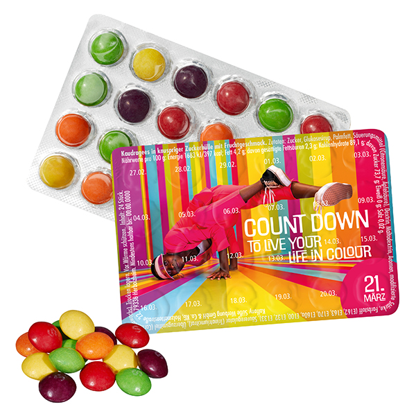 Kleinster Eventkalender mit Skittles