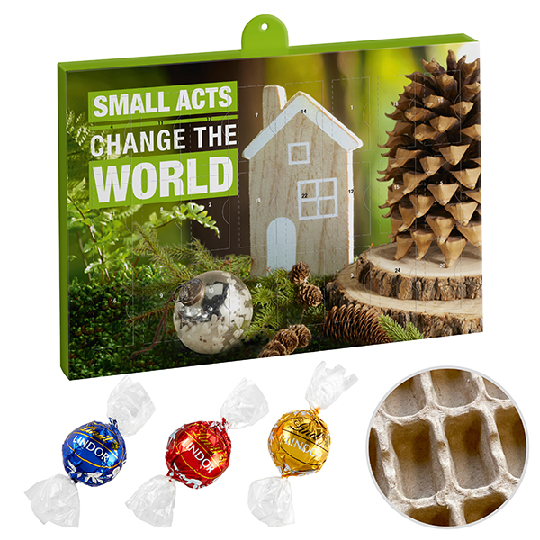 Premium Marken-Adventskalender PAPIER m. Lindor Kugeln