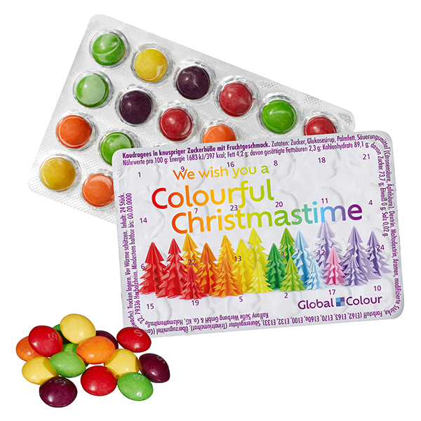 Kleinster Adventskalender mit Skittles
